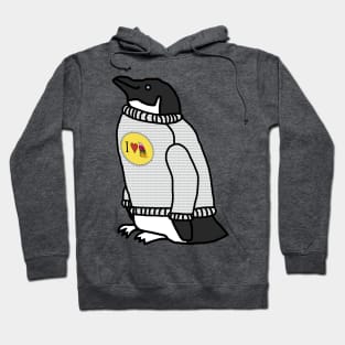 Animals in Clothes Penguin Wearing a Cozy Sweater Hoodie